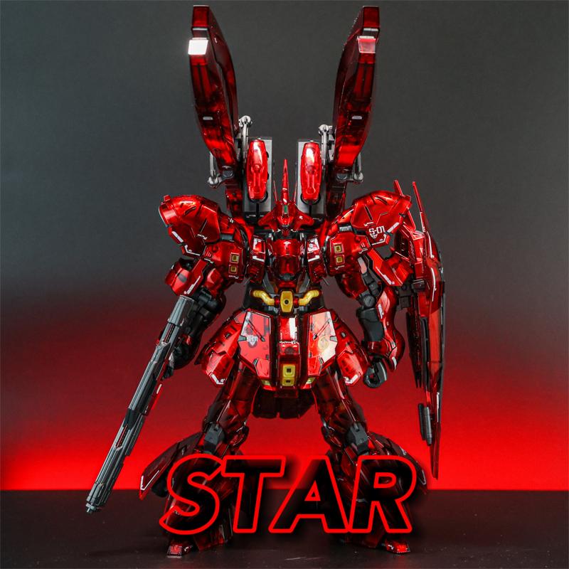 RG 1/144 Galvanisiert Transluzent Fukuoka Sazabi Montagemodell Bausatz Actionfigur Mit Krabbenklaue Wasserschiebebilder Jungen Spielzeug