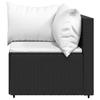 Vidaxl 3-Cz. Garden Lounge Set, Cushions, Black PE Rattan