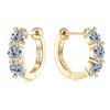 2024 New Three Stone Earrings Real 925 Sterling Silver 4mm Round Moissanite Hoop Earrings for Women Jewelry Gift Valentine Day