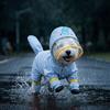 Waterproof Dog Raincoat With Tail Cover Leash Hole Small To Medium Breeds Matte Trim Colorblock Design