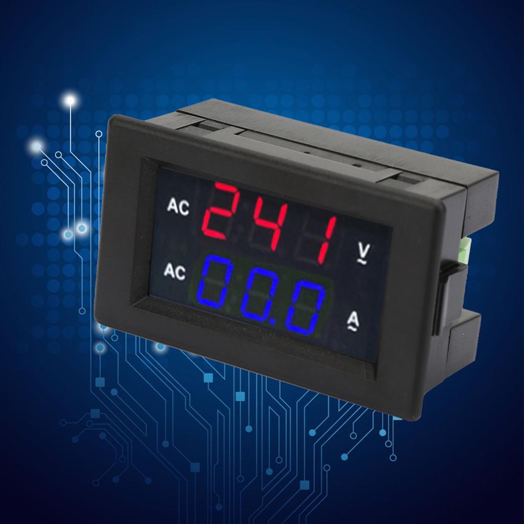 LED Digital Display AC 100.300V Voltmeter 0-50A   Meter(Red Red)