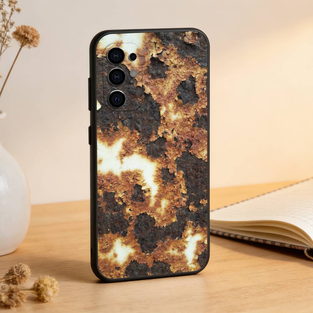 

Retro Rust Design Phone Case Black Silicone Soft For Samsung S25,S24,S21,S22,S23,S30,Ultra,S20,Plus,Fe,Lite Samsung S21Ultra