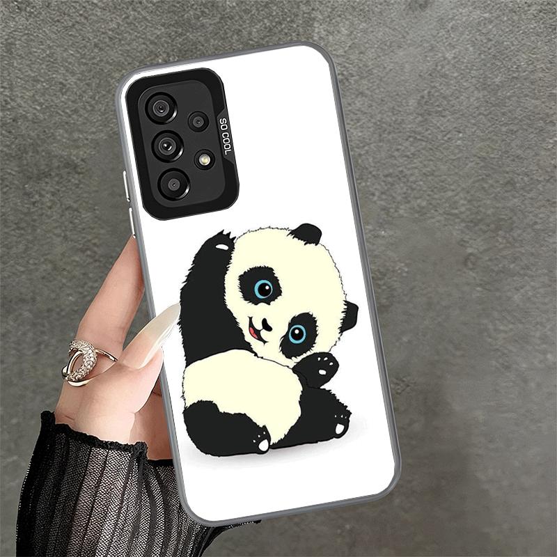 Cute Cartoon Panda Shockproof Phone Case for Samsung A17 A16 A15 A14 A37 A57 A36 A56 A26 A35 A55 A25 A34 A54 A24 A13 A23 A33 A53