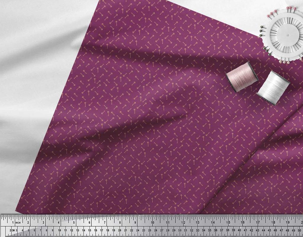 Soimoi Japan Crepe Satin Fabric Key Shirting Fabric Prints By Metre 42 Inch