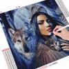 Diamond Painting Wolf Full Square Round Handmade Gift Diamond Embroidery Animal Mosaic Indian Woman Needlework Wall Art