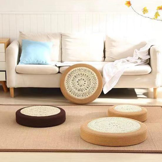 Floor Seat Cushion Eco-friendly No Odor Friendly To Skin Hand-Woven Sitting Cushion Padded Room Floor Straw Mat
