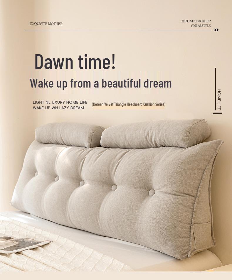 Soft Tatami Headboard Cushion: Removable, Washable, Lumbar Support & Anti-collision.