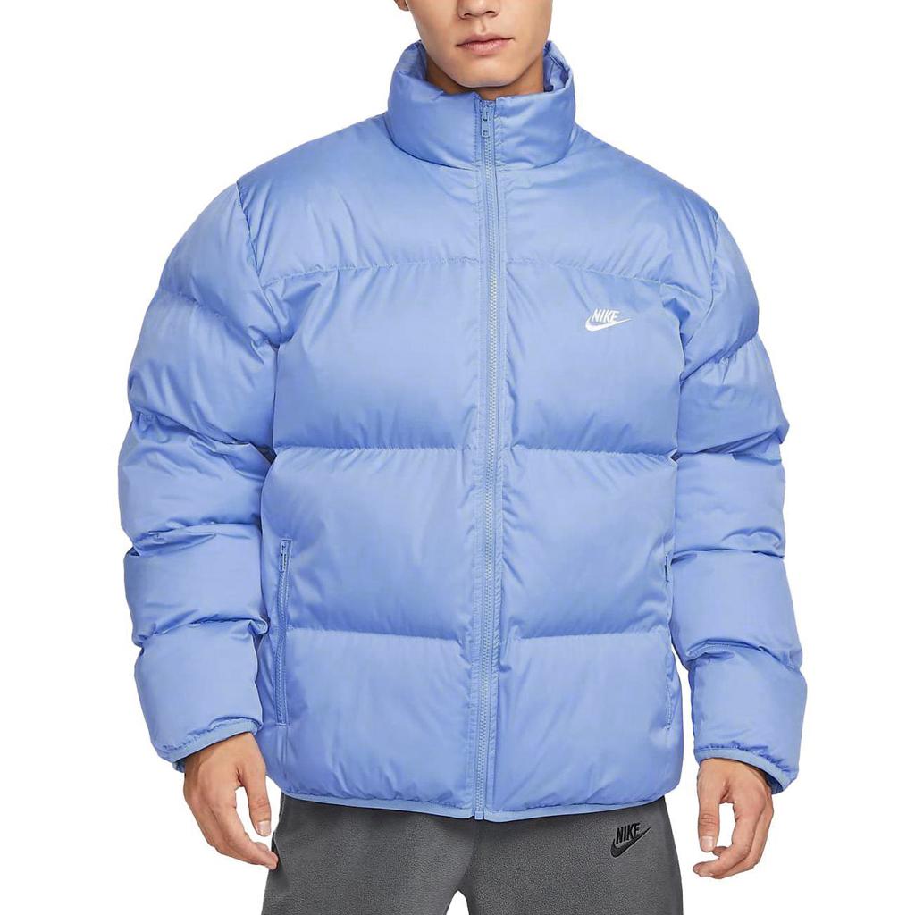 Nike Sportswear Club Solid Color Stand Collar Zip Warm Jacket Men Jacket Polar-Blue FB7369-450