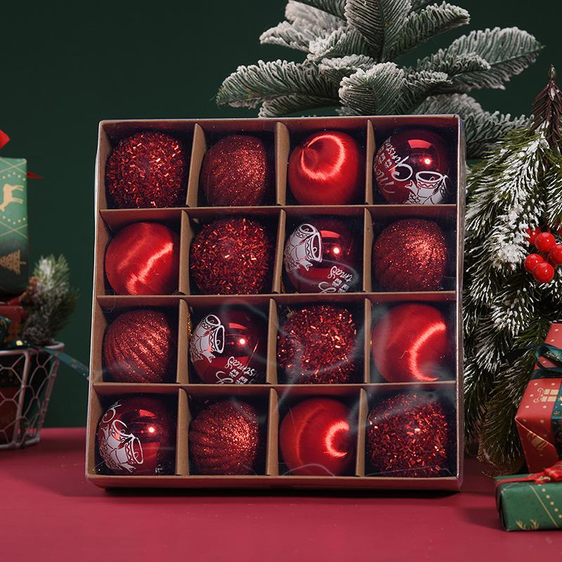 16Pcs/Bag 6CM Christmas Balls Decoration Christmas Tree Hanging Ornaments for Party Decor New Year Navidad Gift 2026 Accessories