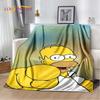 De S-Simpsons Cartoon Pluche Deken, Flanellen Deken Kinderen Plaid voor Woonkamer Slaapkamer Bed Bank Wandelen Vrije Tijd Dutten