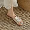 Fashion New Leather Cork Flip-flops for Women Couple Vintage Summer Wear Muller Slippers Fashion Casual Beach Sandals