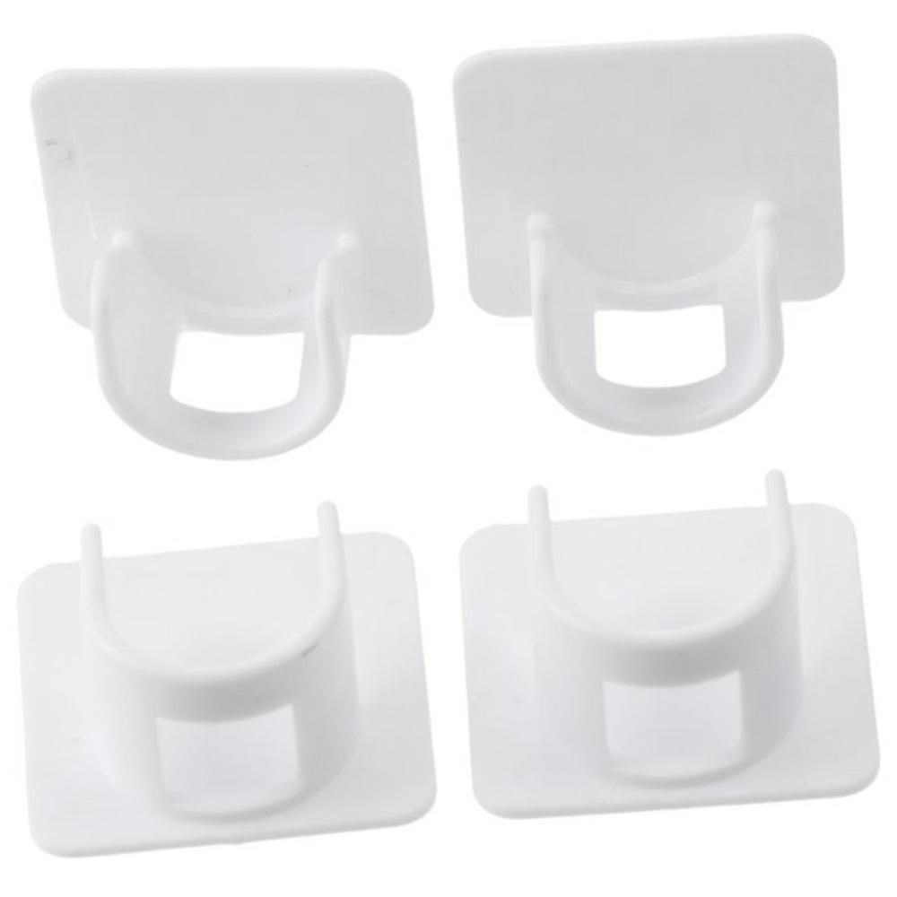 4 Pcs ABS Self Adhesive Curtain Rod Holders No Drilling Curtain Rod Holder  Kitchen