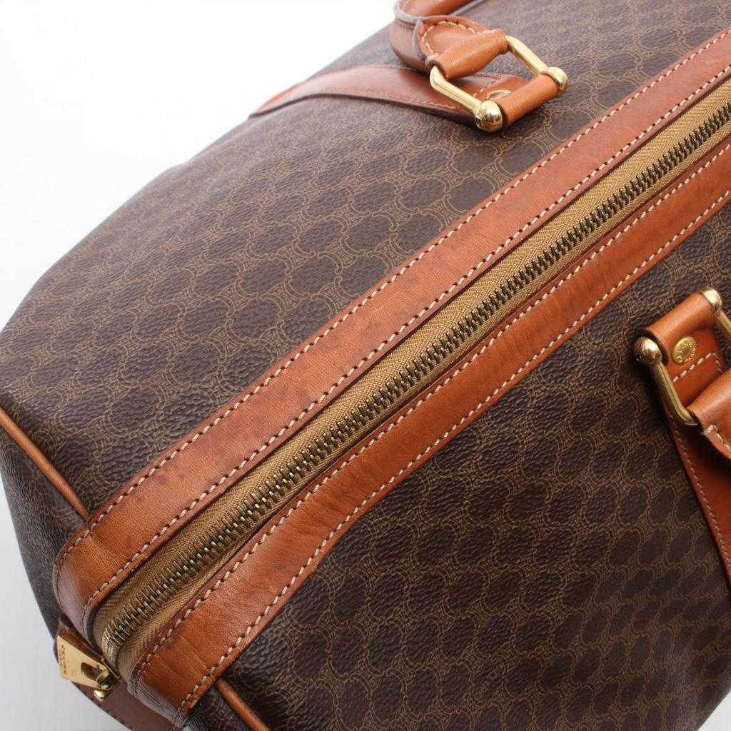 Used CELINE Madakam Boston bag PVC coated canvas leather Brown Used Women