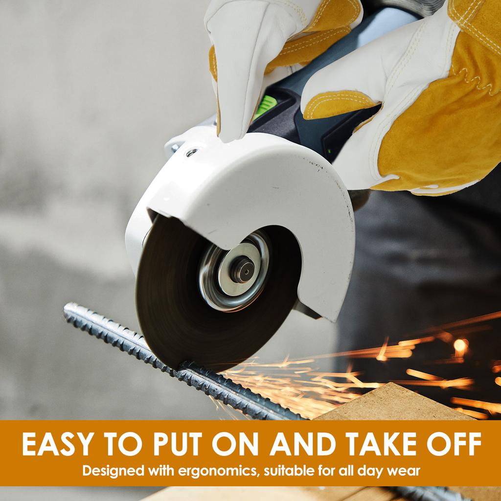 2 Pcs Welding Glove Goatskin Cutting Glove with Comfortable Lining Multifunctional New Heat Resistant Mitt for Welding Grinding