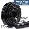 1/2" 13/16mm PVC Hose Garden Irrigation Auto Watering Pressure-Proof Black Main Tube Lawn Agriculture Orchard Car Wash Fitting