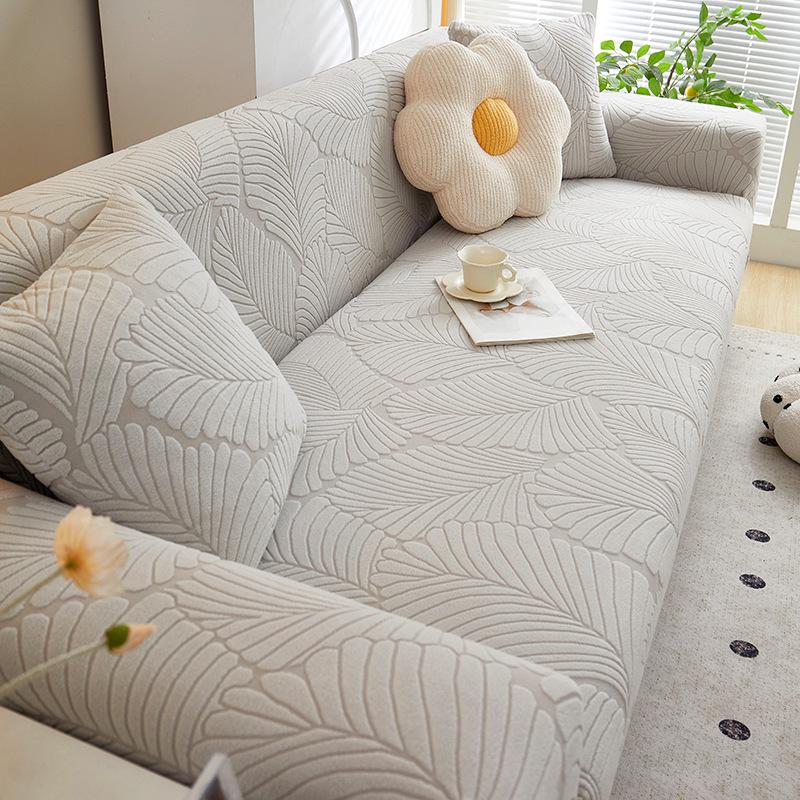 360-Degree Jacquard Fleece Sofa & Chaise Lounge Cover - Luxurious, Four-Season Fit
