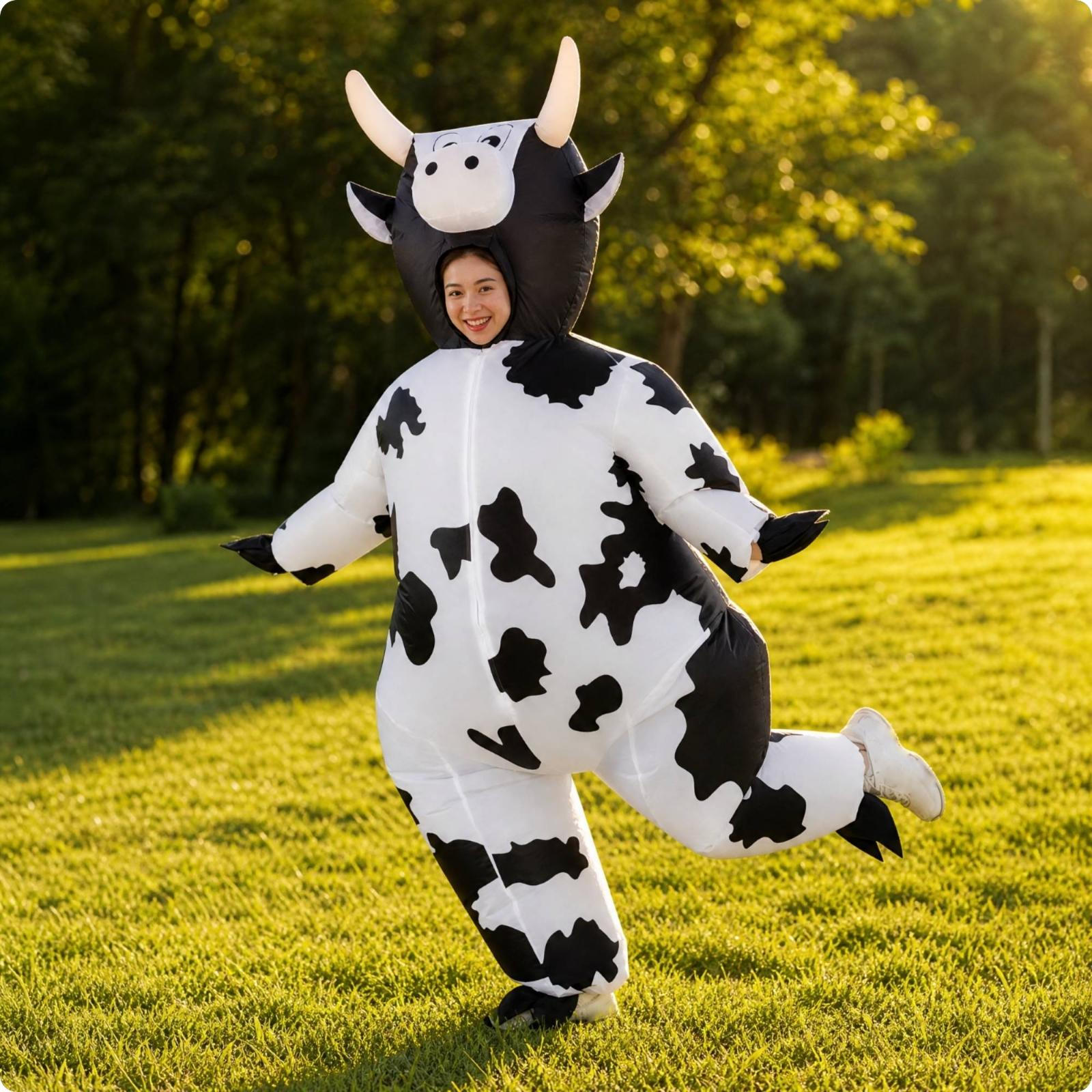 Halloween Inflatable Cow Costume Funny Lightweight