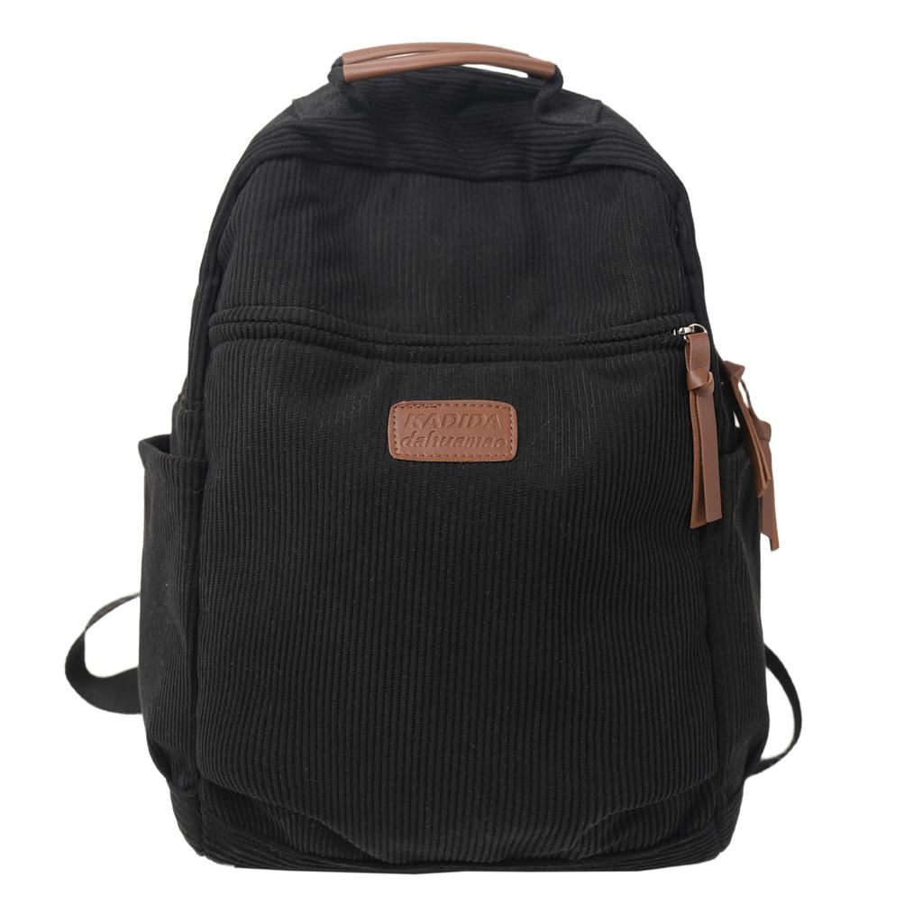 Schoolbag New Large-capacity Backpack for Female Students, Simple and Versatile Corduroy Schoolbag, High-end Commuting Business Trip Backpack Tide