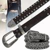 Y2K Round Rivet Belt Chic Alloy Buckle Waistband Women Man Jeans Belts