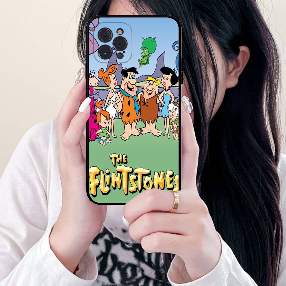 The Flintsto nes Cartoon Phone Case For IPhone 17 Air 16 15 14 Plus 13 12 Mini 11 Pro Max Black Cover