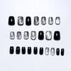 24PCS Cat Eye Press On Nails Glitter False Nails Reusable Fake Nails  DIY Manicure Art
