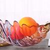 Contemporary Feathered Themed Glass Serving Dish Spacious And Stable For Fruits Treats Or Centerpiece Decoration