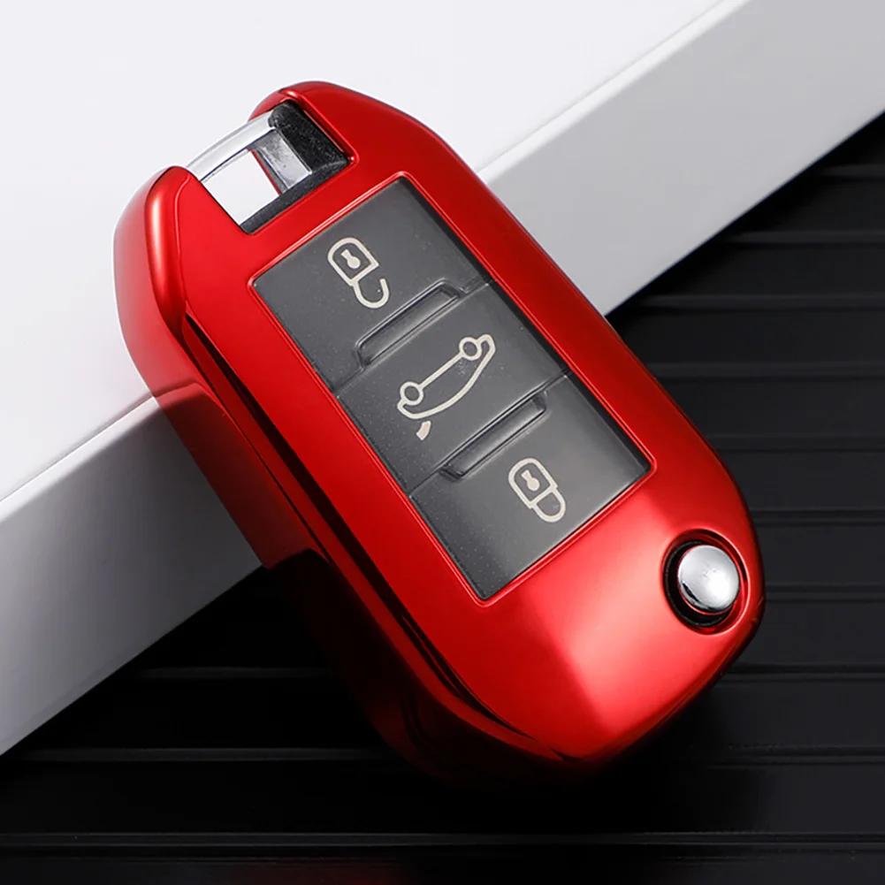 For Citroen C4 C4L CACTUS C3 C6 C8 For Peugeot 2008 3008 4008 307 208 308 408 508 Car Key Cover Case Bag Shell Accessories