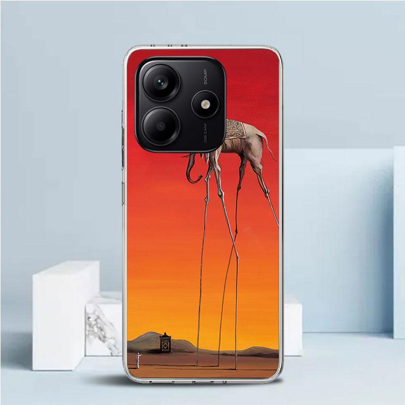 Salvador Dali Art Phone Case For Xiaomi Redmi Note 15 14 14S 13 12S 12 Pro Plus 11S 11 11T 11E 10S 10 + Soft TPU Back Cover Redm