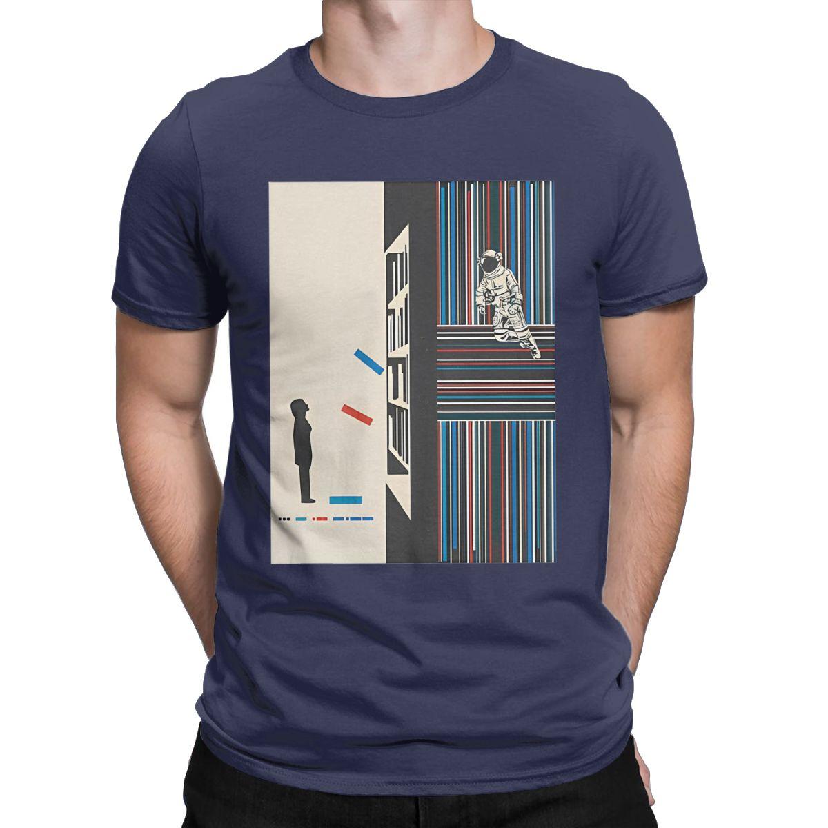 Herren T-Shirts The Stay Poster Interstellar Mode 100% Baumwolle T-Shirts Kurzarm Weltraumfilm T-Shirt O-Ausschnitt Kleidung 6XL 2XL beige