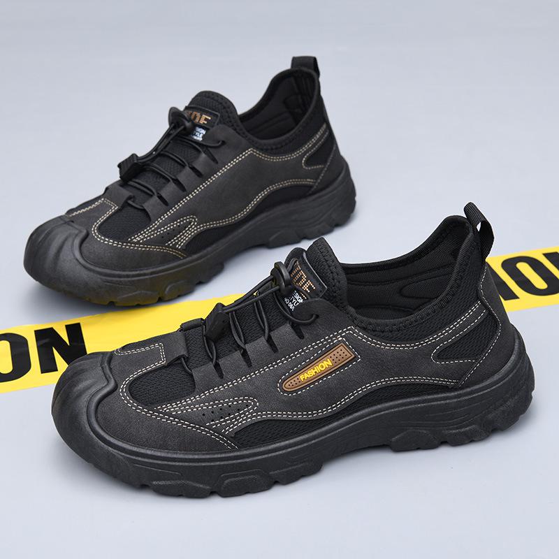 Men's Spring/Autumn Non-Slip Breathable Hiking Shoes - Versatile, Fashionable, Soft Sole, Wear-Resistant Casual Dad Shoes