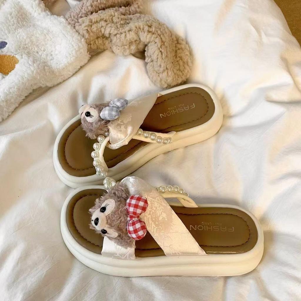 Cute Cartoon Shirley Mei Flip-flops Women 2025 Summer New Versatile and Comfortable Fashion Beach Cool Slippers