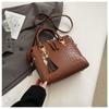 2025 New Fashionable Stone Pattern Large Capacity Solid Color Texture Single Shoulder Handheld Diagonal Cross Bag Tote Bag