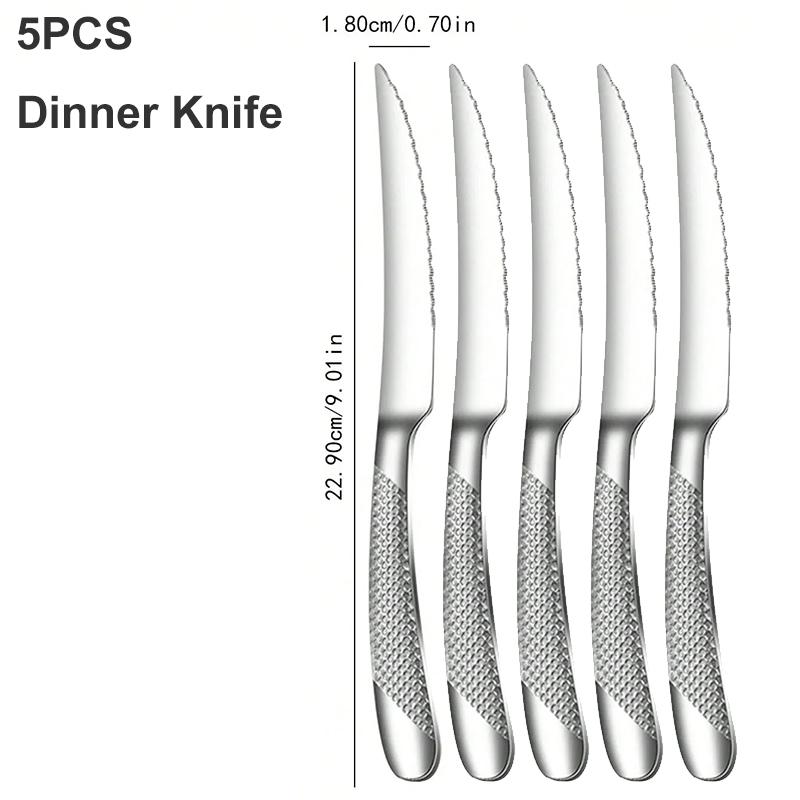 5/25pc Stainless Steel Tableware Star Diamond Shaped Tableware Set Knife Fork and Spoon Dessert Dinnerware Wedding Favour