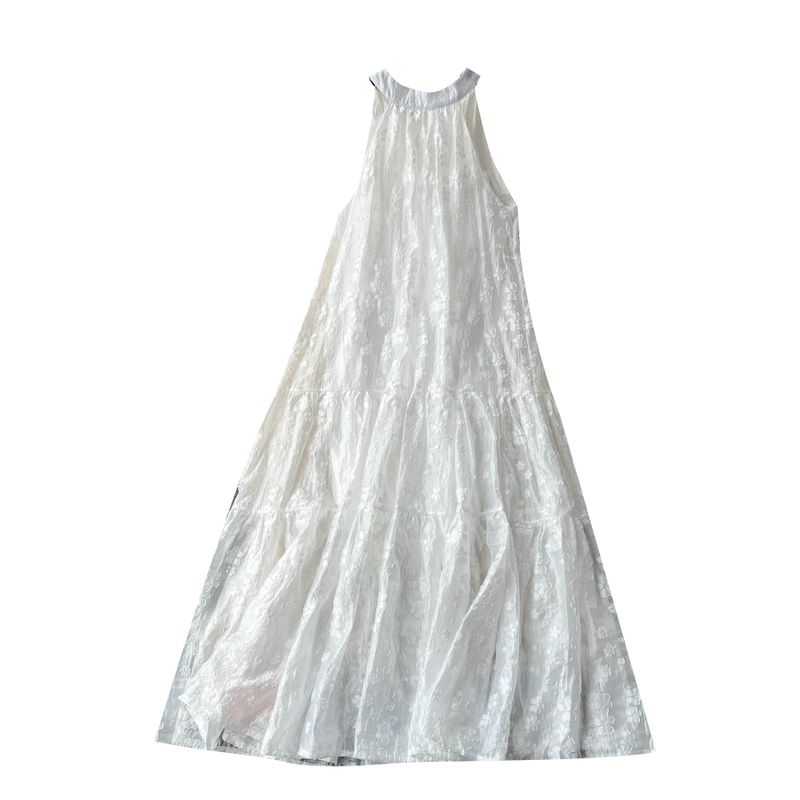 Off-the-Shoulder Retro Summer New Arrival Sexy Beach Dress Halterneck