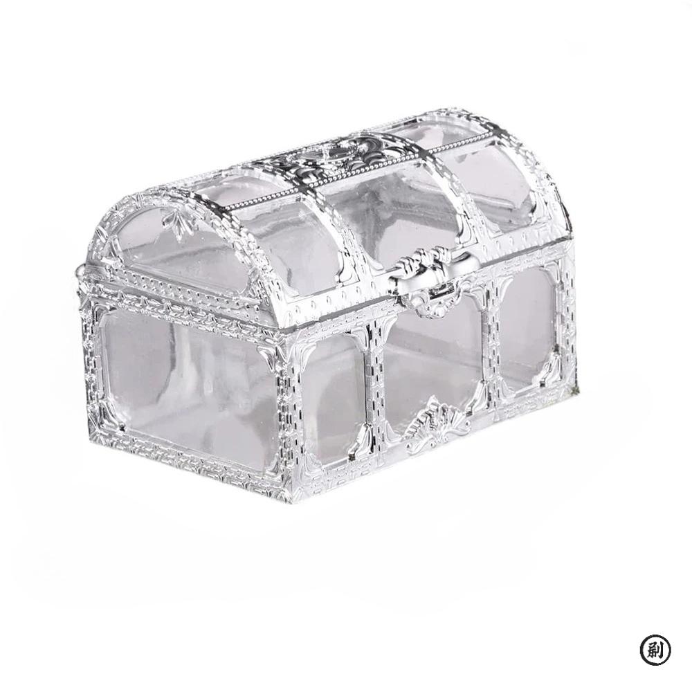 Vintage Treasure Chest Storage Box Transparent Pirate Candy Jewelry Display Box for Wedding Party Birthday