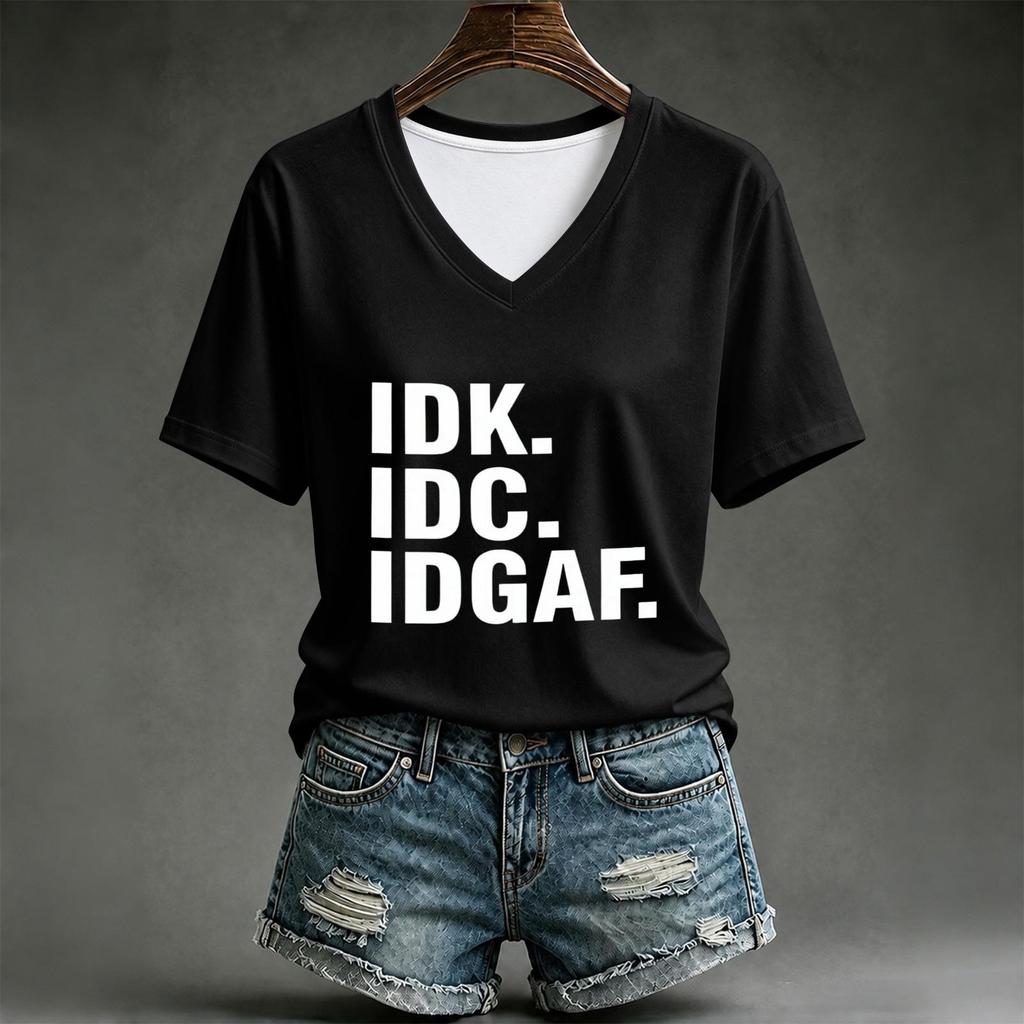 Women's Casual Letter Print Short Sleeve T-Shirt Top
