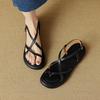 Fashion 2025 NEW Summer Women Sandals genuine leather Women Shoes Open Toe Thick Heel Sandals Narrow Band Modern Sandals Platform Shoes
