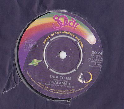 7inch Record SHALAMAR - Talk To Me SO24 Solar 1981 UK Soul/Funk Used