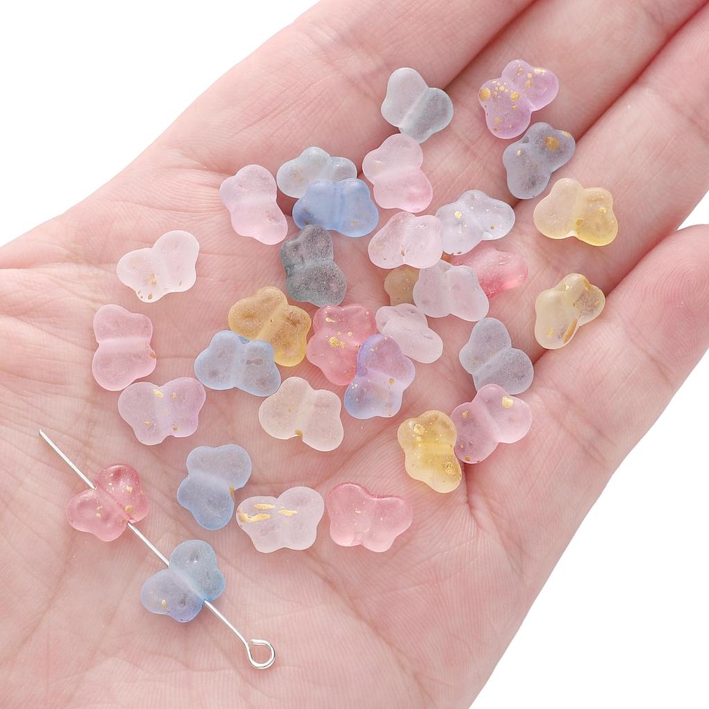 Cute Butterfly Acrylic Charms Assorted Beads for DIY Jewelry Craft 70 Pcs