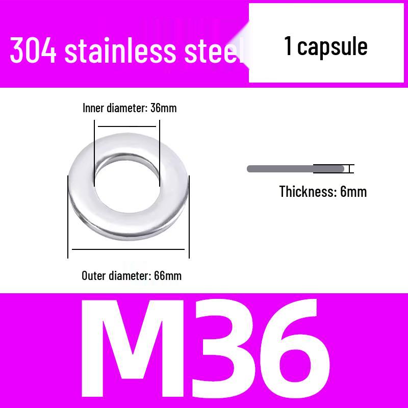 304 Stainless Steel Flat Washer for M1.6-M45 Screws