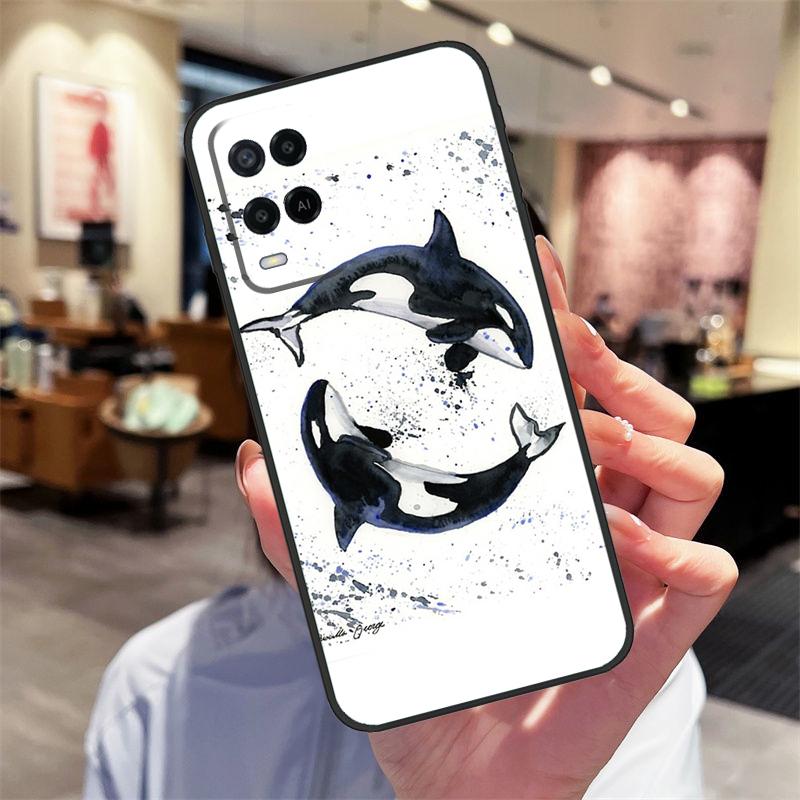 Orcas Whale Case For Oppo A40 A60 A80 A18 A38 A58 A78 A98 A16 A76 A96 A15 A17 A77 A74 A94 A54 A57S Cover