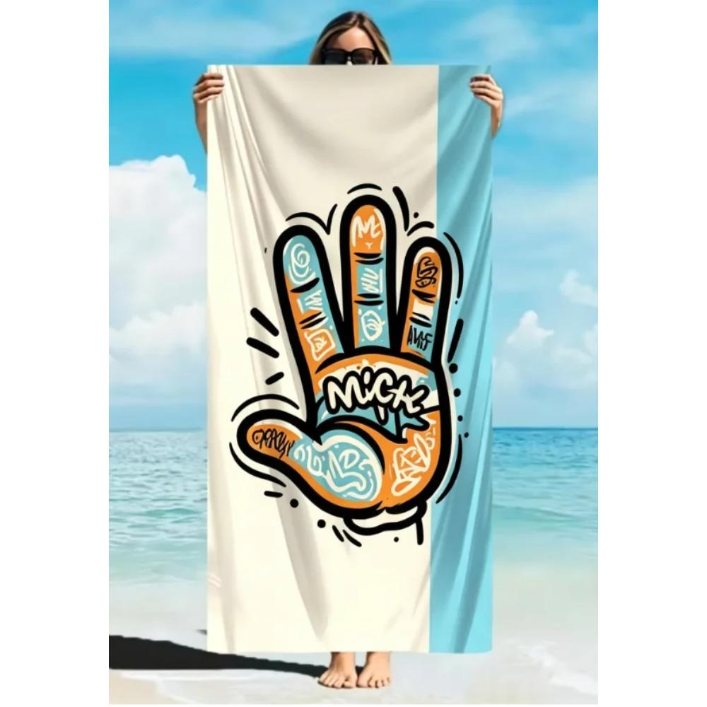 Microfiber Large Beach Towel, Sand Free Quick Dry, Minimalist Duck Doodle Print, Soft Absorbent Towel for Adults Towels Bathroom