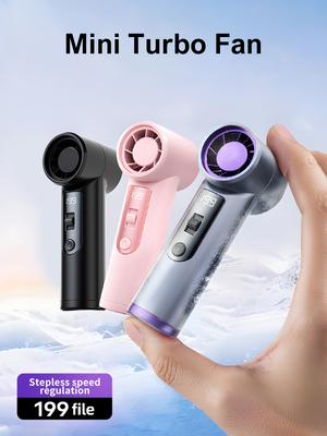 2000 mAh  Portable Handheld Turbo Fan 199 Wind Speeds Adjustable Mini Personal Fan Battery Operated Electric Eyelash Fan