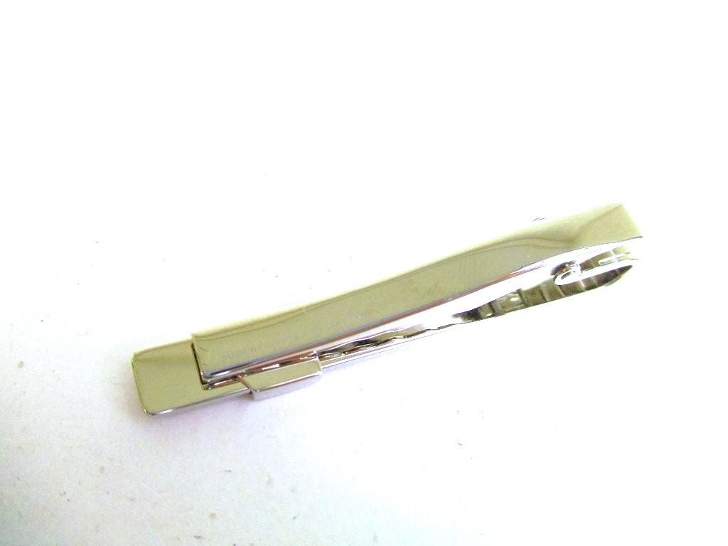Authentic LOUIS VUITTON Silver Steel LV Motif Necktie Pin Tie Clip #a108  Refurbished