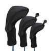 3Pcs/Set Long Neck Golf Club Head Covers Wood Driver Protect Headcover Number Tag Fairway Golf Head Cover Golf Accessories