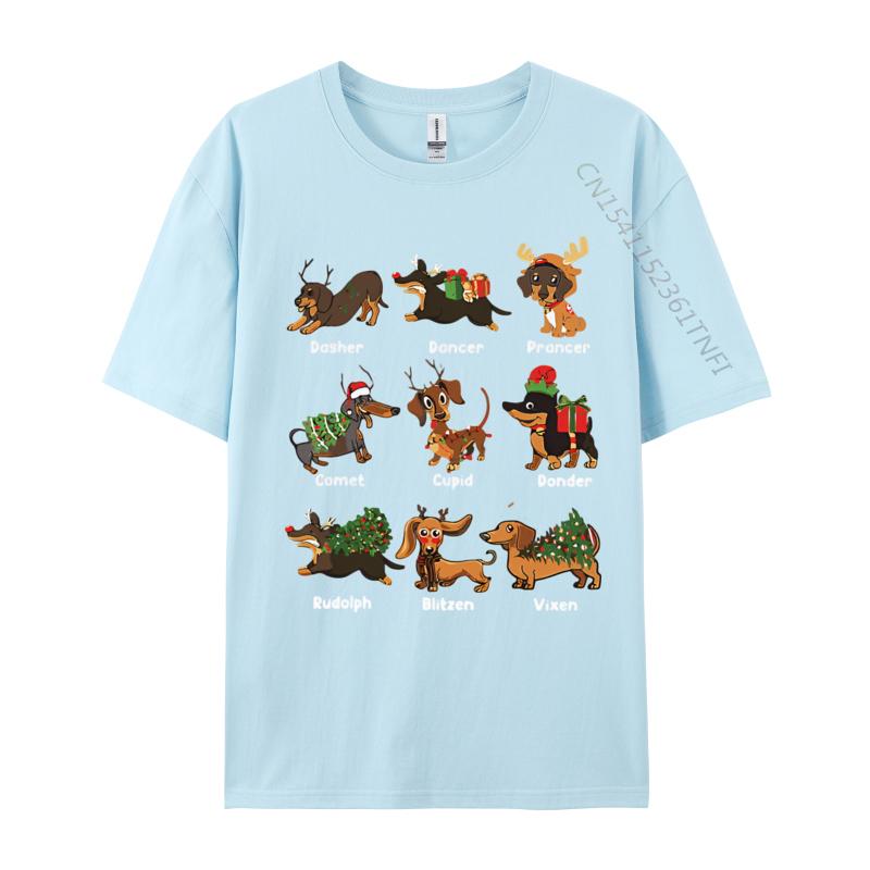 Christmas Deer Dachshund Xmas Tshirt Fitness Top Tshirts Cotton Tops Shirts for Unisex Xs Graphic T Shirts