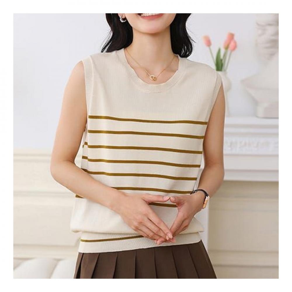 Navava Striped Sleeveless Knit Nk2080