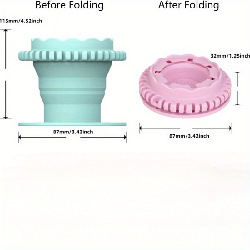 Foldable Brush Cleaning and Rinsing Cup, Brush Holder with Color Palette and Cleaning Cup, Integrated Silicone Brush Holder for Acrylic, Watercolor