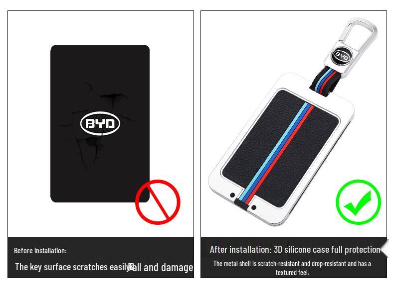High-End Aluminum Alloy Key Cover for BYD Han EV, Qin, Song Pro, and Han DM