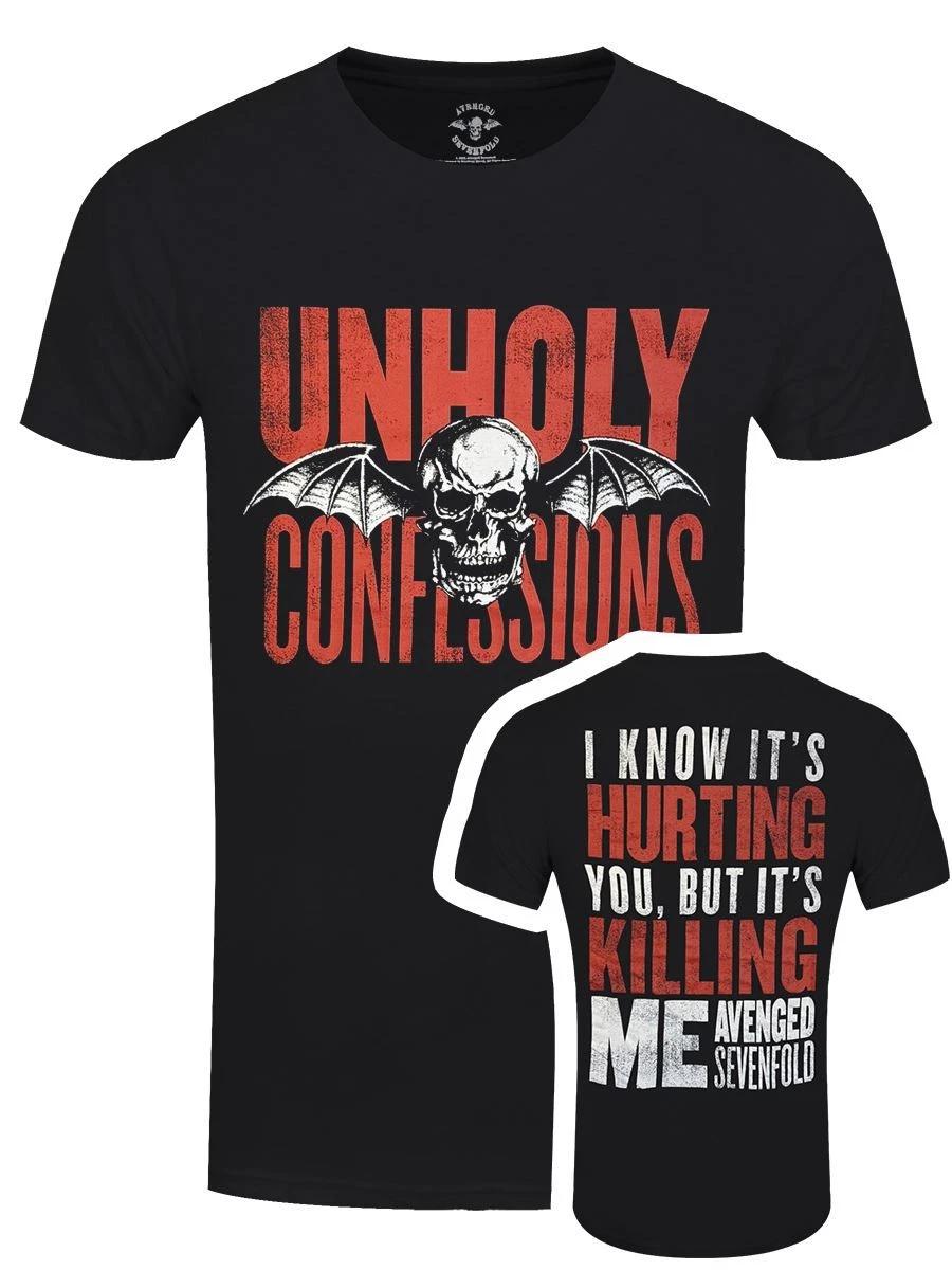 Avenged Sevenfold Unisex Carbon T-Shirt: Unholy Confessions Large / Black M